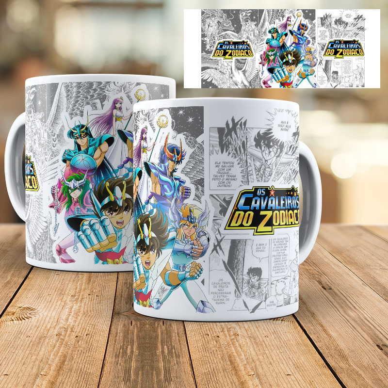 Caneca Cavaleiros do Zodíaco - Plástica 325 ml